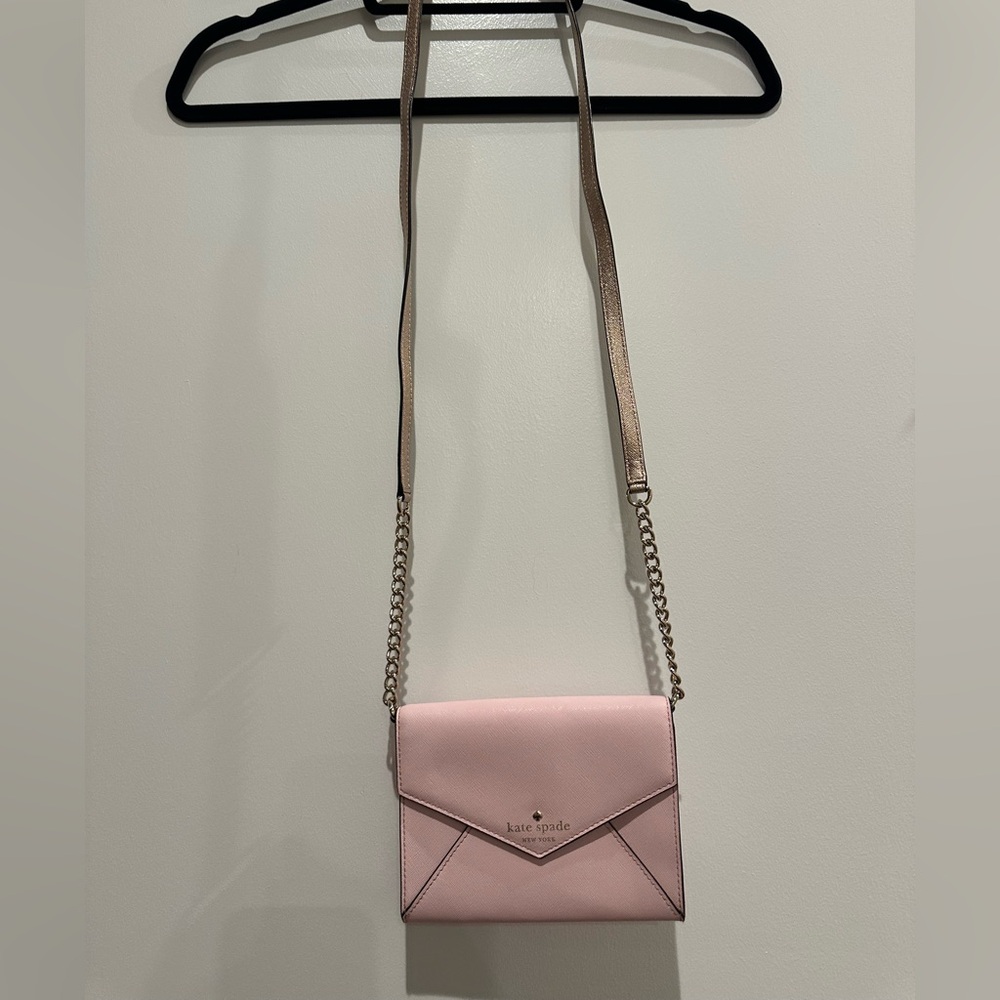 Kate Spade Blush Pink and Gold Crossbody Bag